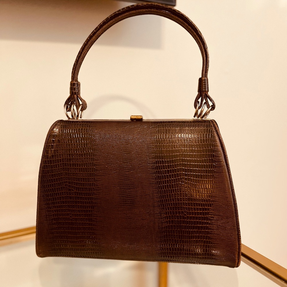Vintage Handbag Crocodile Pattern